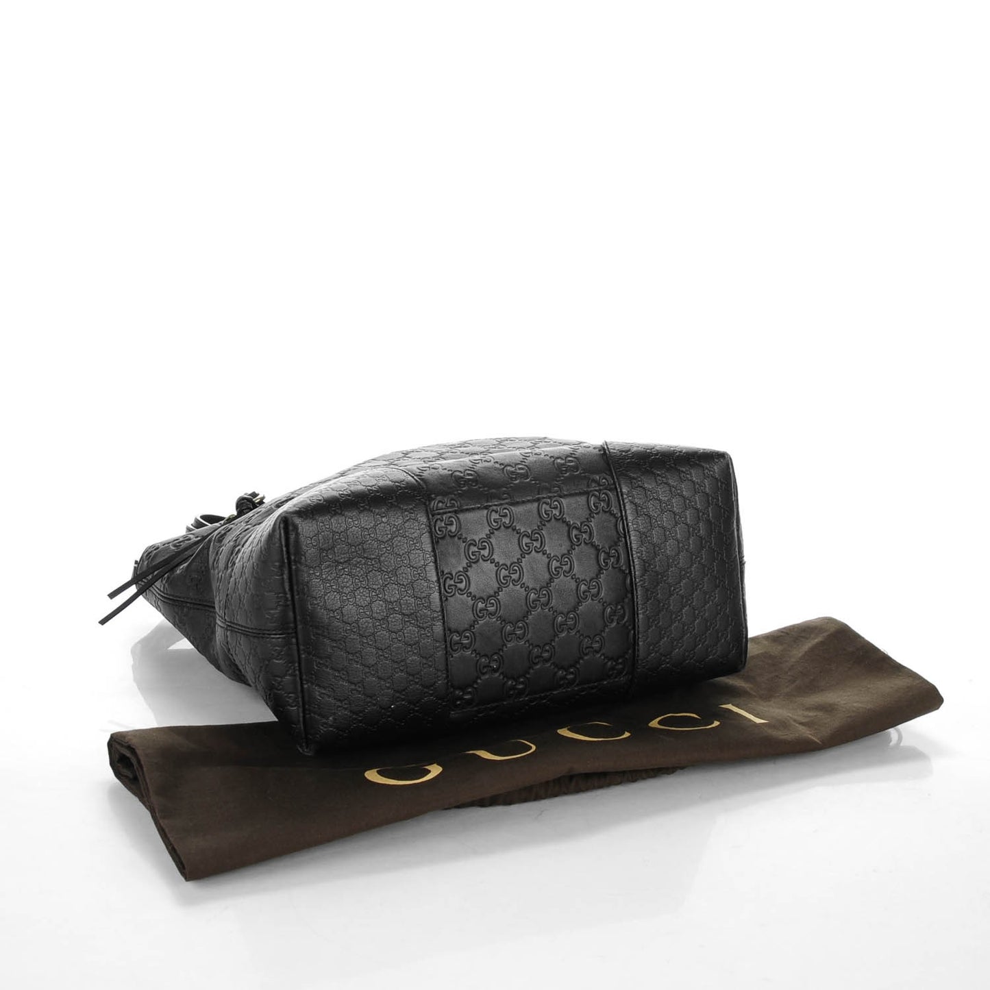 Guccissima Medium Bree Foldover Tote Black