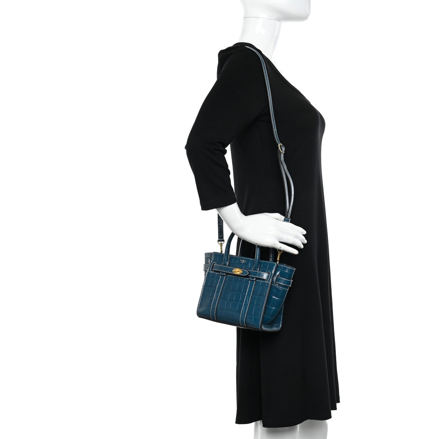 Crocodile Embossed Micro Zipped Bayswater Nautical Blue