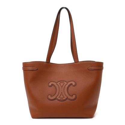 Celine Grained Calfskin Triomphe Medium Cabas Anais Tan 1 of 11