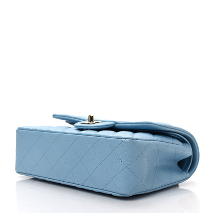 Chanel Caviar Quilted Small Double Flap Light Blue 4 of 8