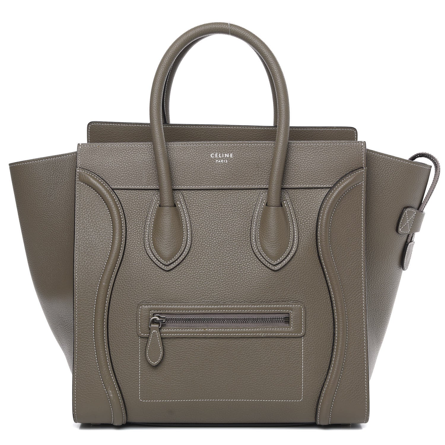 Celine Drummed Calfskin Mini Luggage Souris 1 of 15
