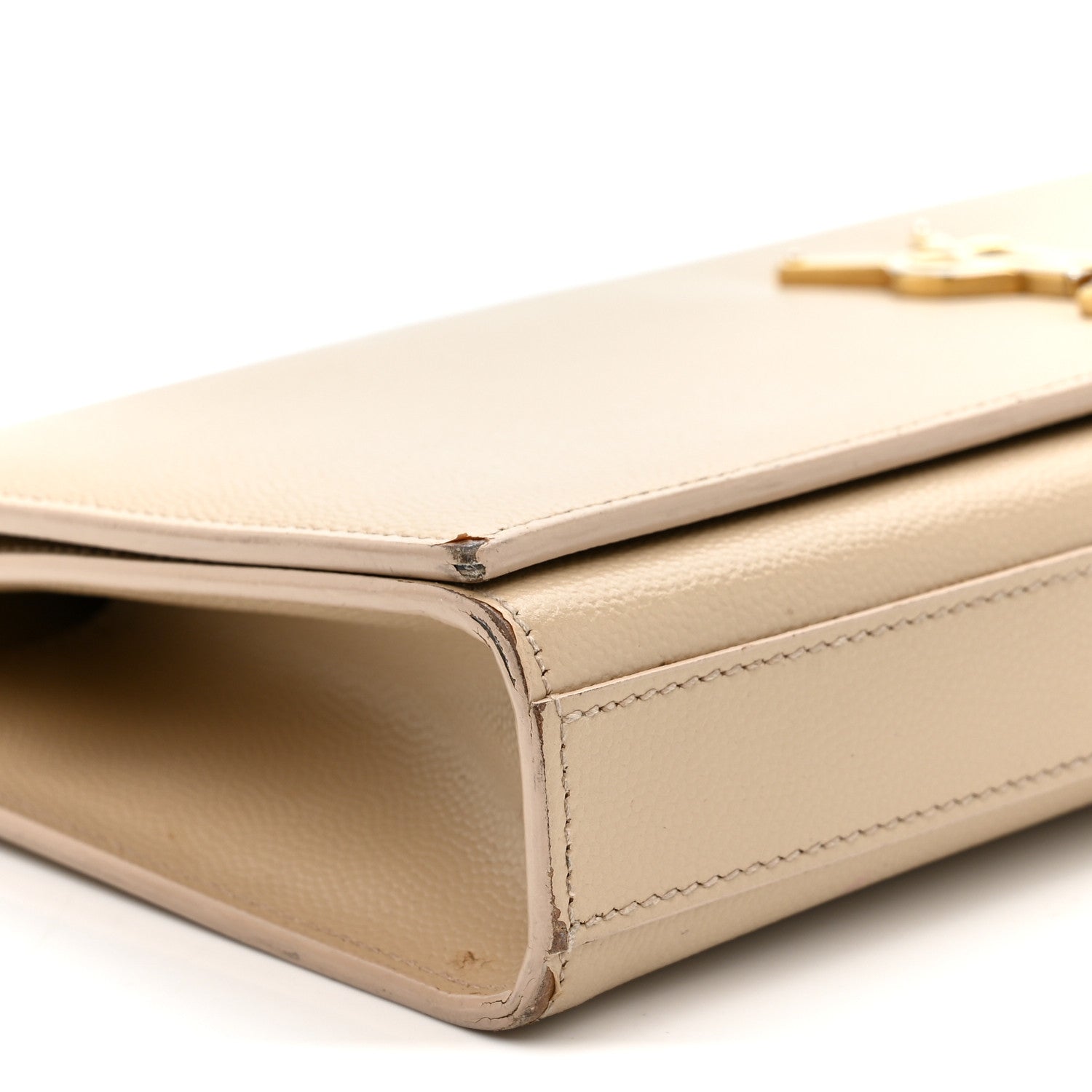 Saint Laurent Grain De Poudre Classic Monogram Cassandre Clutch Nude 8 of 13