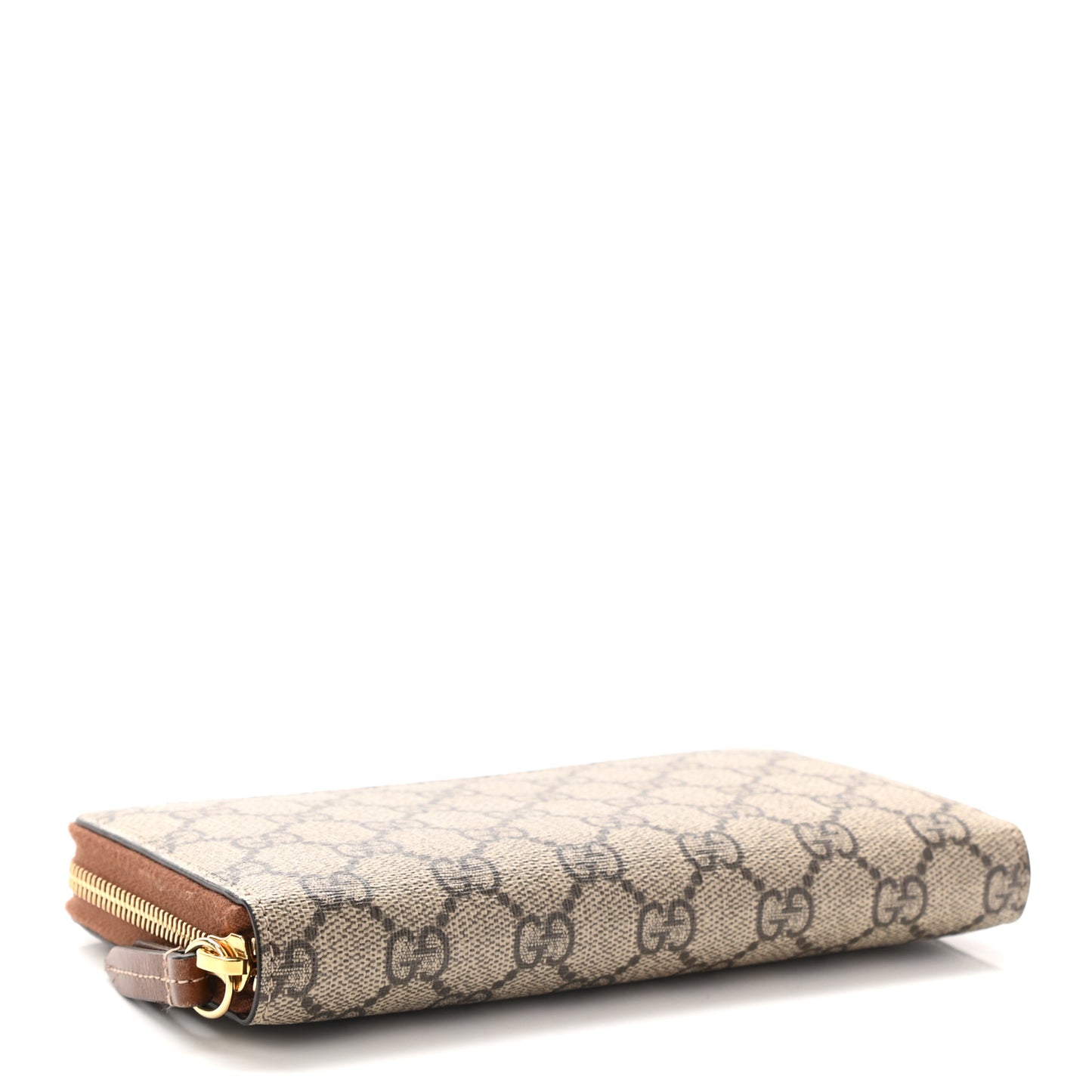 GG Supreme Monogram Cuoio Toscano Zip Around Wallet Beige Ebony Cuir
