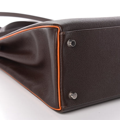 Hermes Epsom Kelly Retourne 32 Chocolate Orange 36 of 46