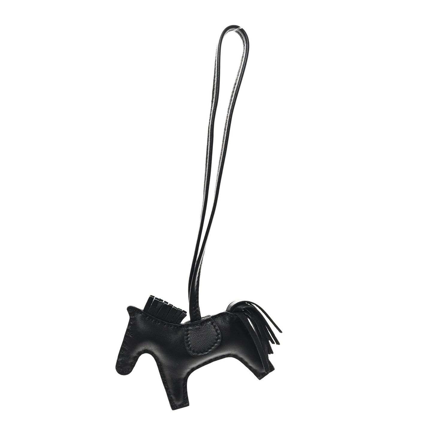 Milo Lambskin Grigri Rodeo Horse Bag Charm PM So Black