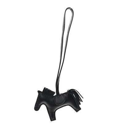 Hermes Milo Lambskin Grigri Rodeo Horse Bag Charm PM So Black 1 of 4