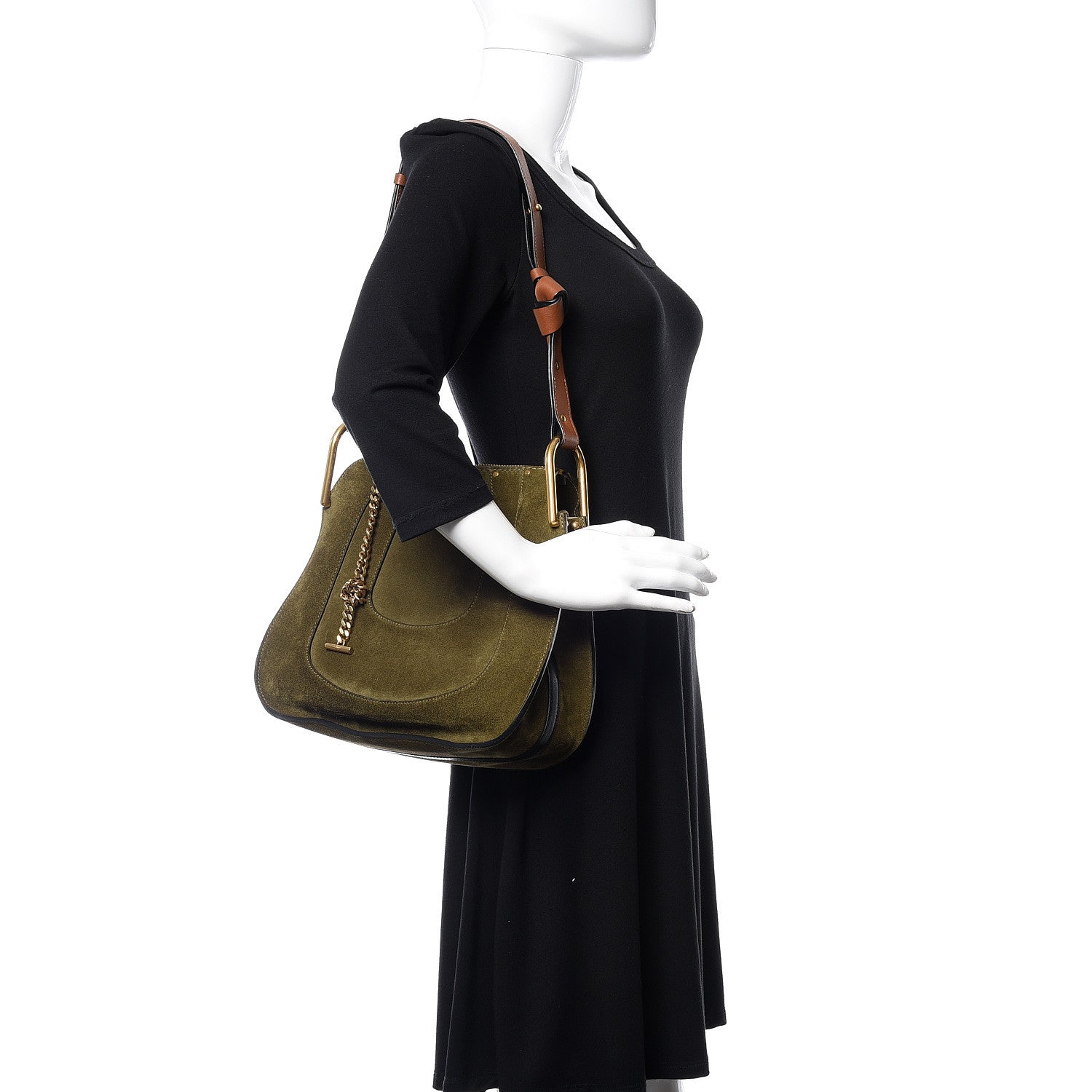 Chloe Calfskin Suede Small Hayley Hobo Eucalyptus 2 of 9