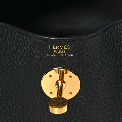 Hermes Taurillon Clemence Lindy 26 Black 6 of 11