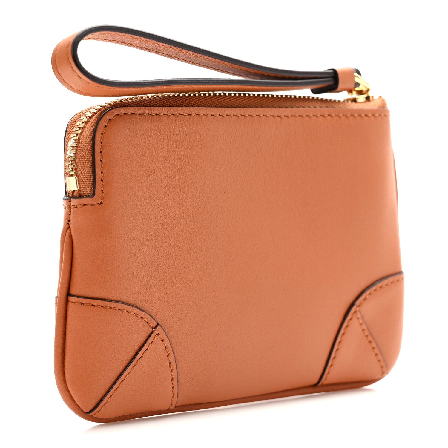 MCM Spanish Calfskin X-Mini Aren Wristlet Zip Pouch Cognac 3 of 8