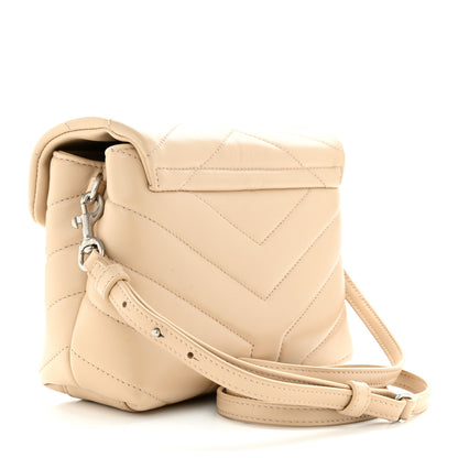 Saint Laurent Calfskin Y Quilted Monogram Toy Loulou Crossbody Bag Nude Powder 3 of 10