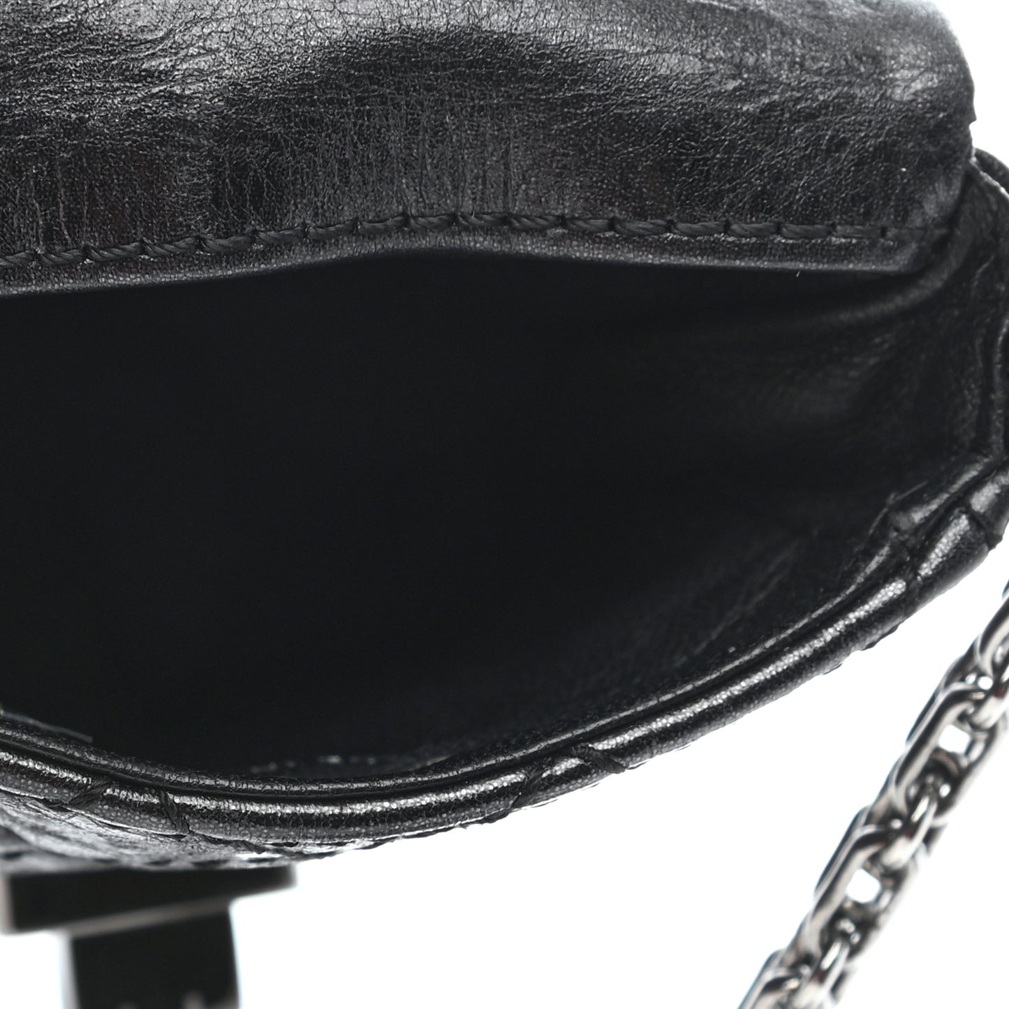 Metallic Aged Calfskin Quilted 2.55 Reissue Phone Case Black