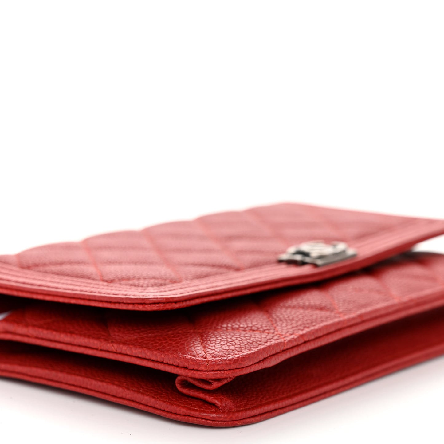 Caviar Quilted Boy Wallet On Chain WOC Red