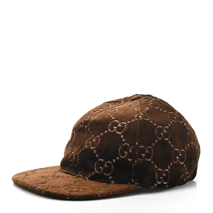Gucci Velvet GG Monogram Baseball Hat L Brown 1 of 8