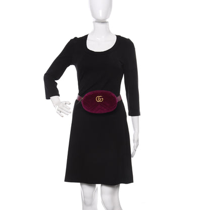 Gucci Velvet Matelasse GG Marmont Belt Bag 85 34 Fuchsia Violet Cyclamen 2 of 10