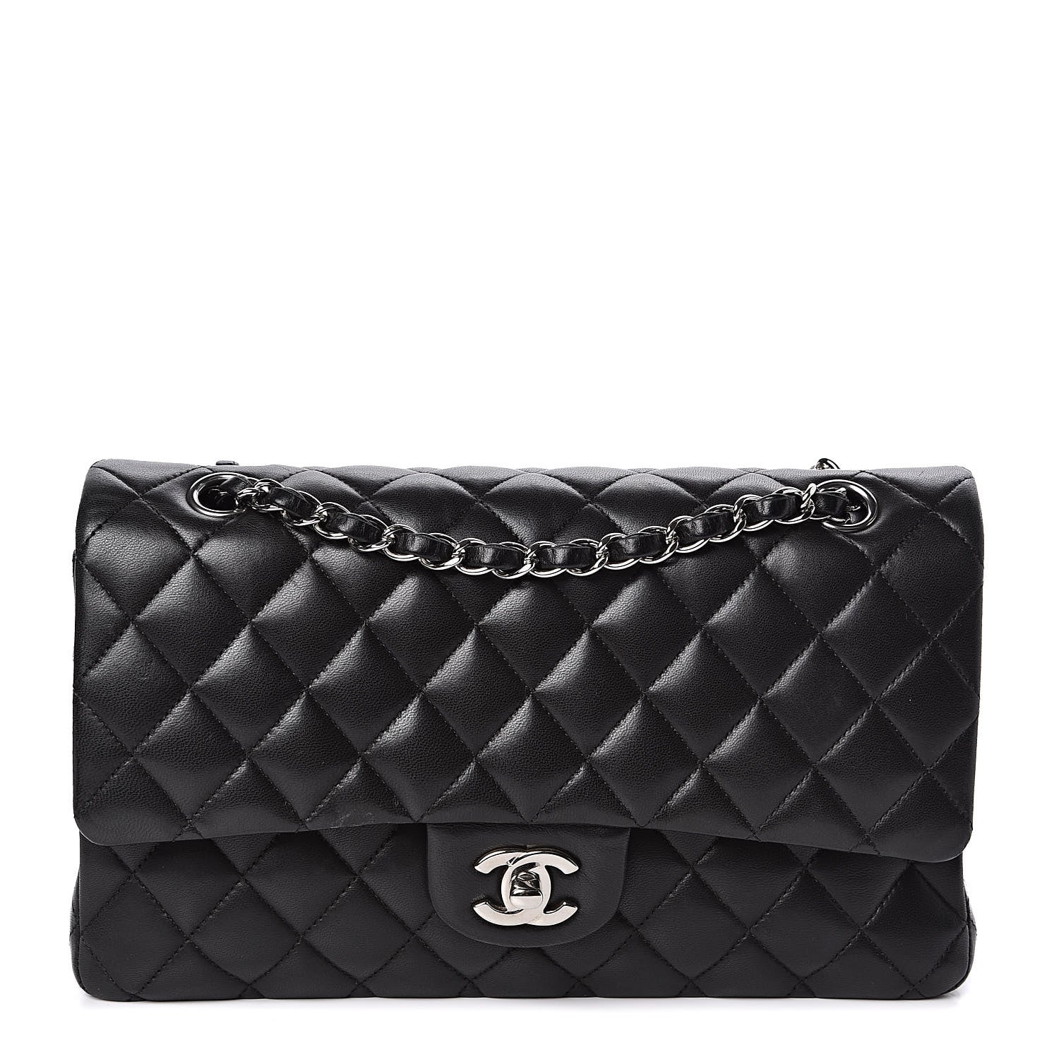 Chanel Lambskin Quilted Medium Double Flap Black 1 of 16