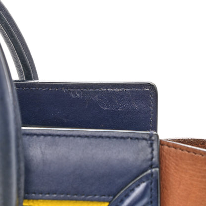 Celine Bullhide Calfskin Suede Tri-color Nano Luggage Multicolor 8 of 14