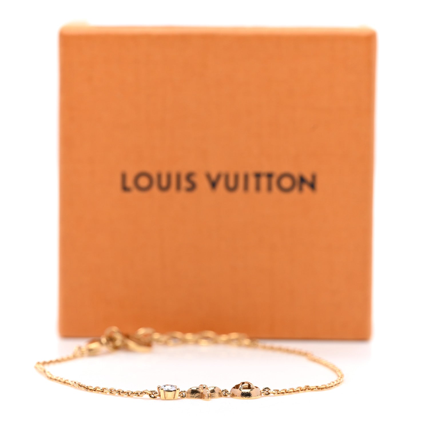 Louis Vuitton Metal Crystal Petit Louis Bracelet Gold 5 of 5