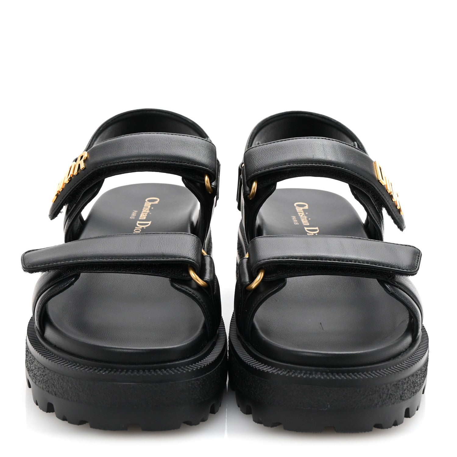 Christian Dior Lambskin Dioract Platform Sandals 36.5 Black 3 of 10