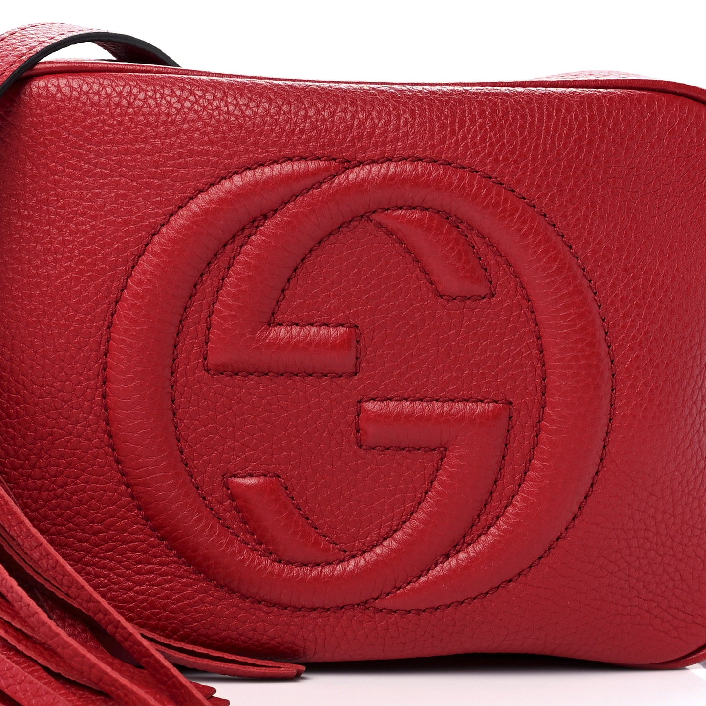 Pebbled Calfskin Small Soho Disco Bag Vibrant Red