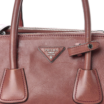 Prada Glace Calf Small Twin Pocket Tote Pink 12 of 23