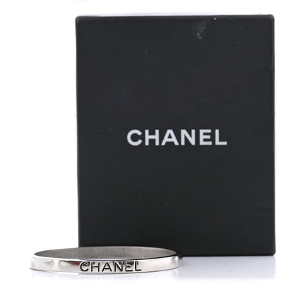 Chanel Metal Logo Bangle Silver 5 of 5