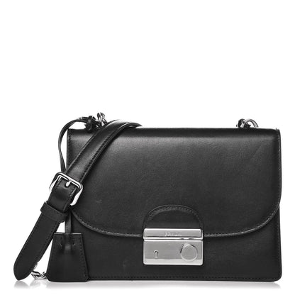 Prada Soft Calfskin Sound Chain Shoulder Bag Black 1 of 9