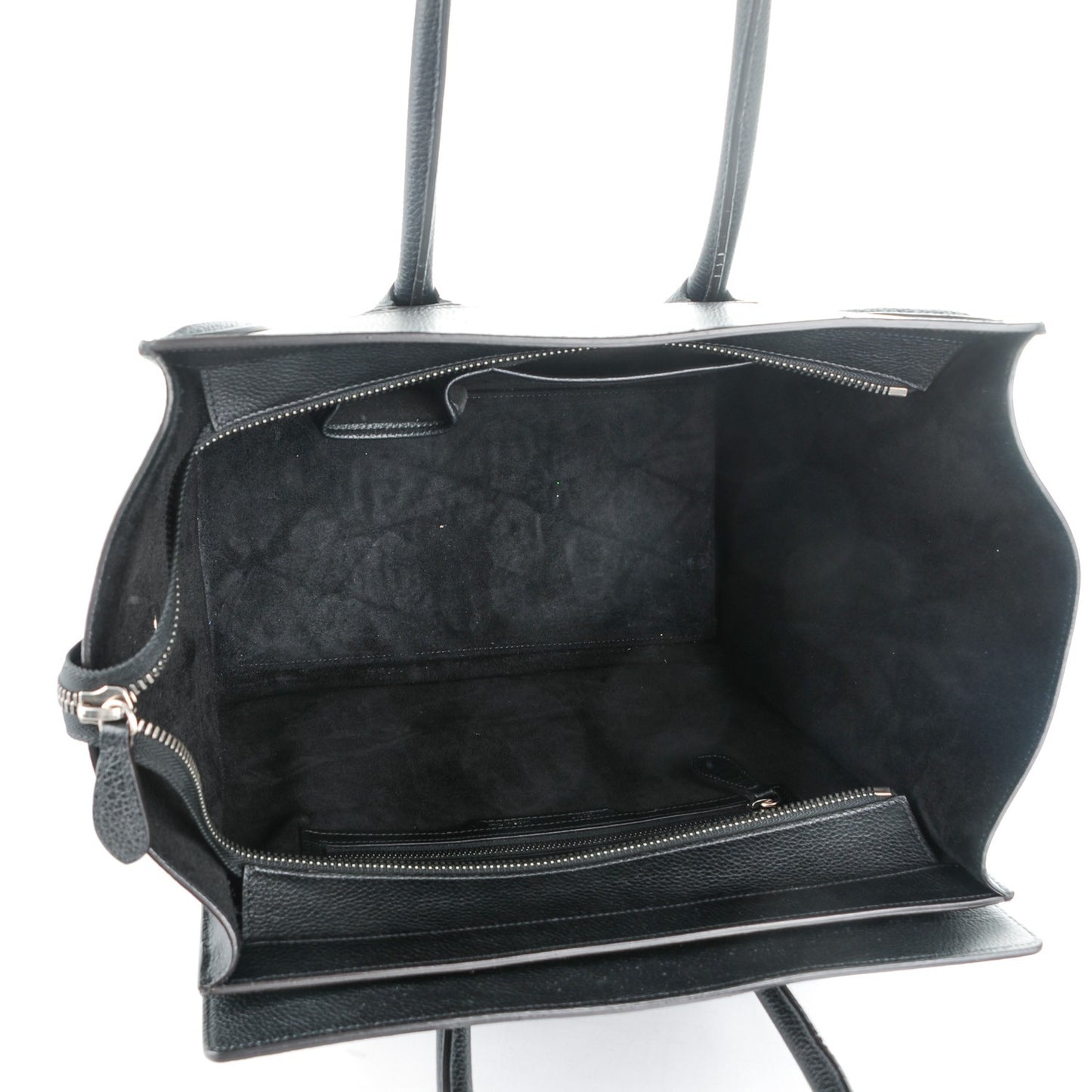 Drummed Calfskin Mini Luggage Black