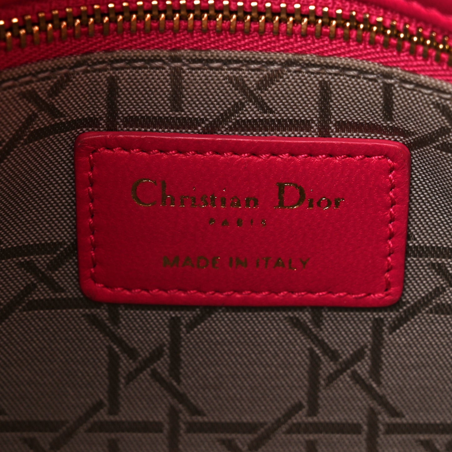 Lambskin Cannage Mini Lady Hot Pink