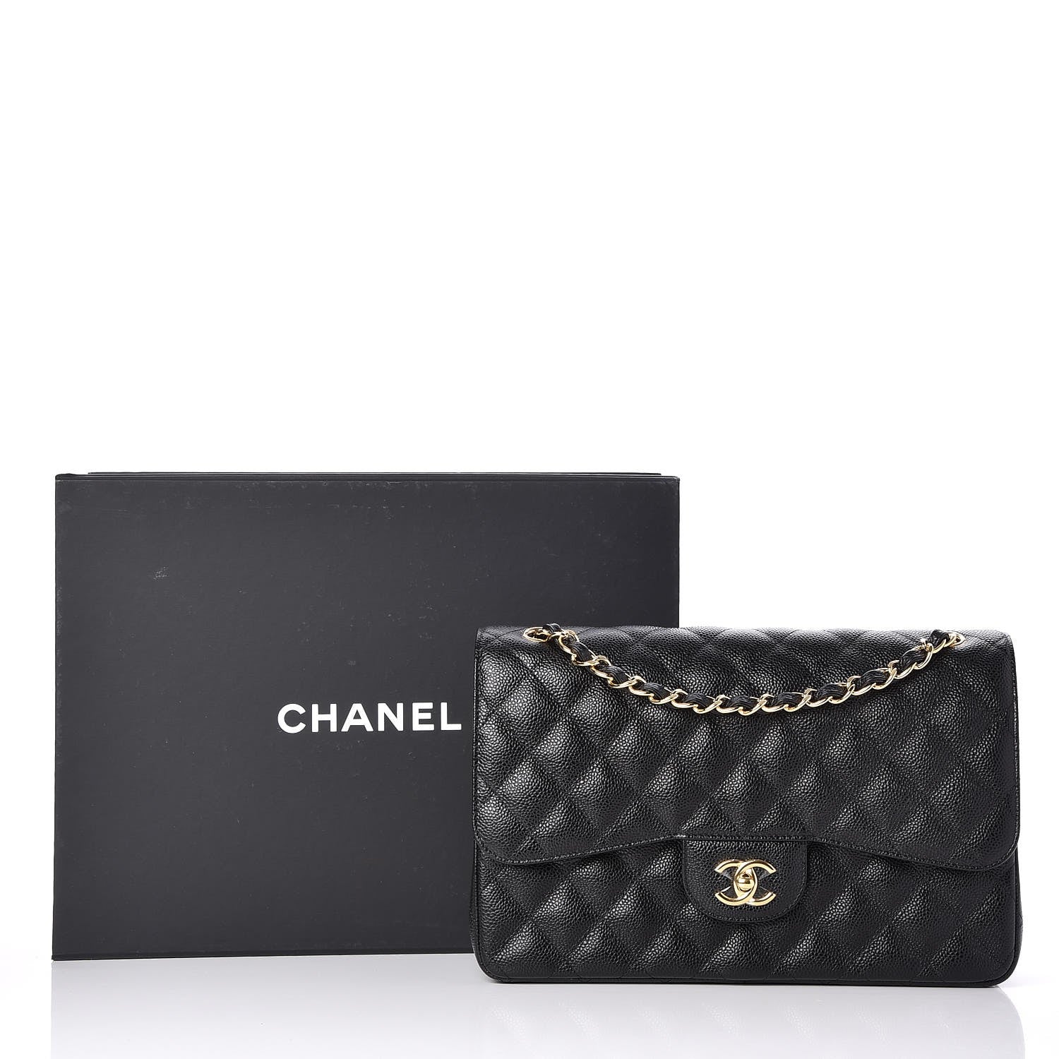 Chanel Caviar Quilted Jumbo Double Flap Black 9 of 9