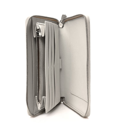 Prada Saffiano Metal Zip Around Wallet Talco 5 of 7