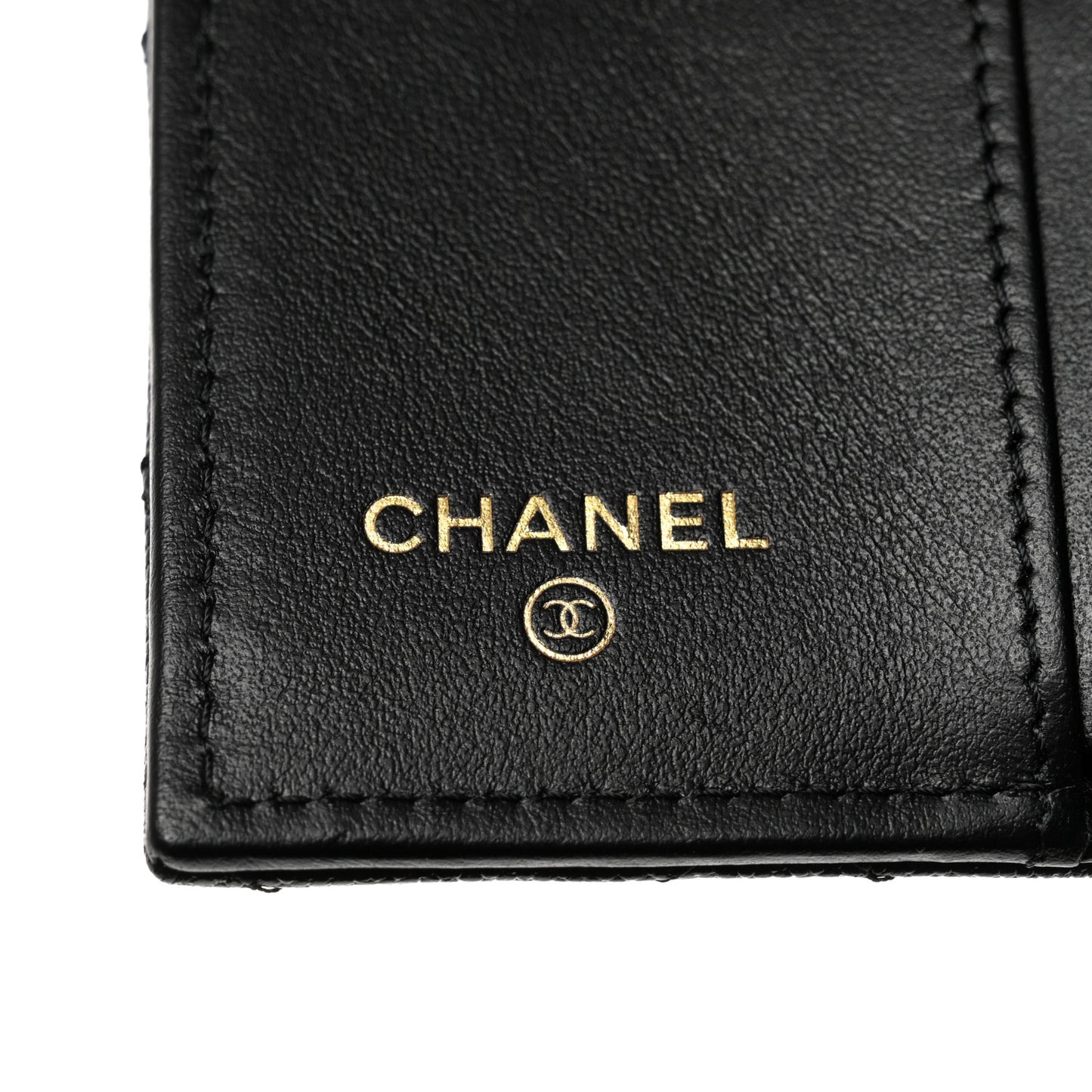 Caviar Quilted Studded CC Double Flap Wallet Black