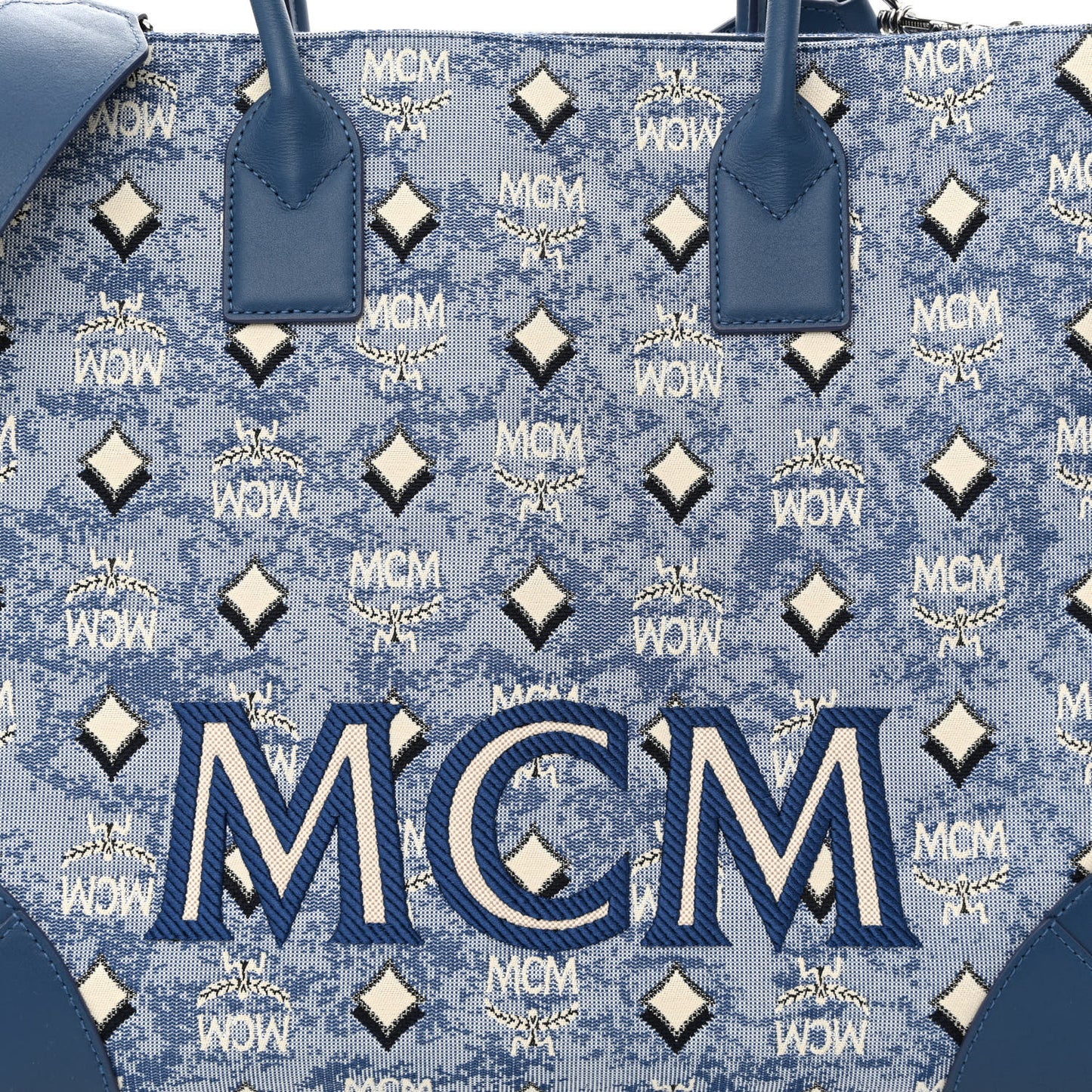 Jacquard Monogram Munchen Extra Large Tote Blue