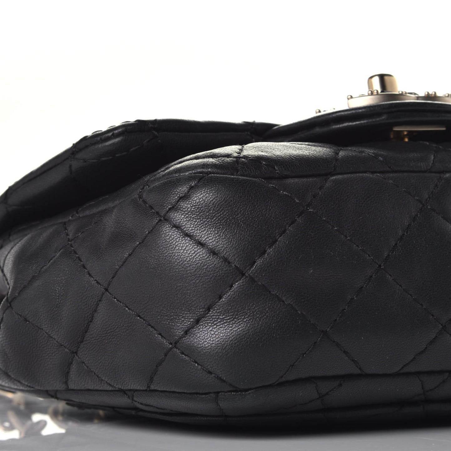 Lambskin Quilted Precious Jewel Mini Square Flap Black