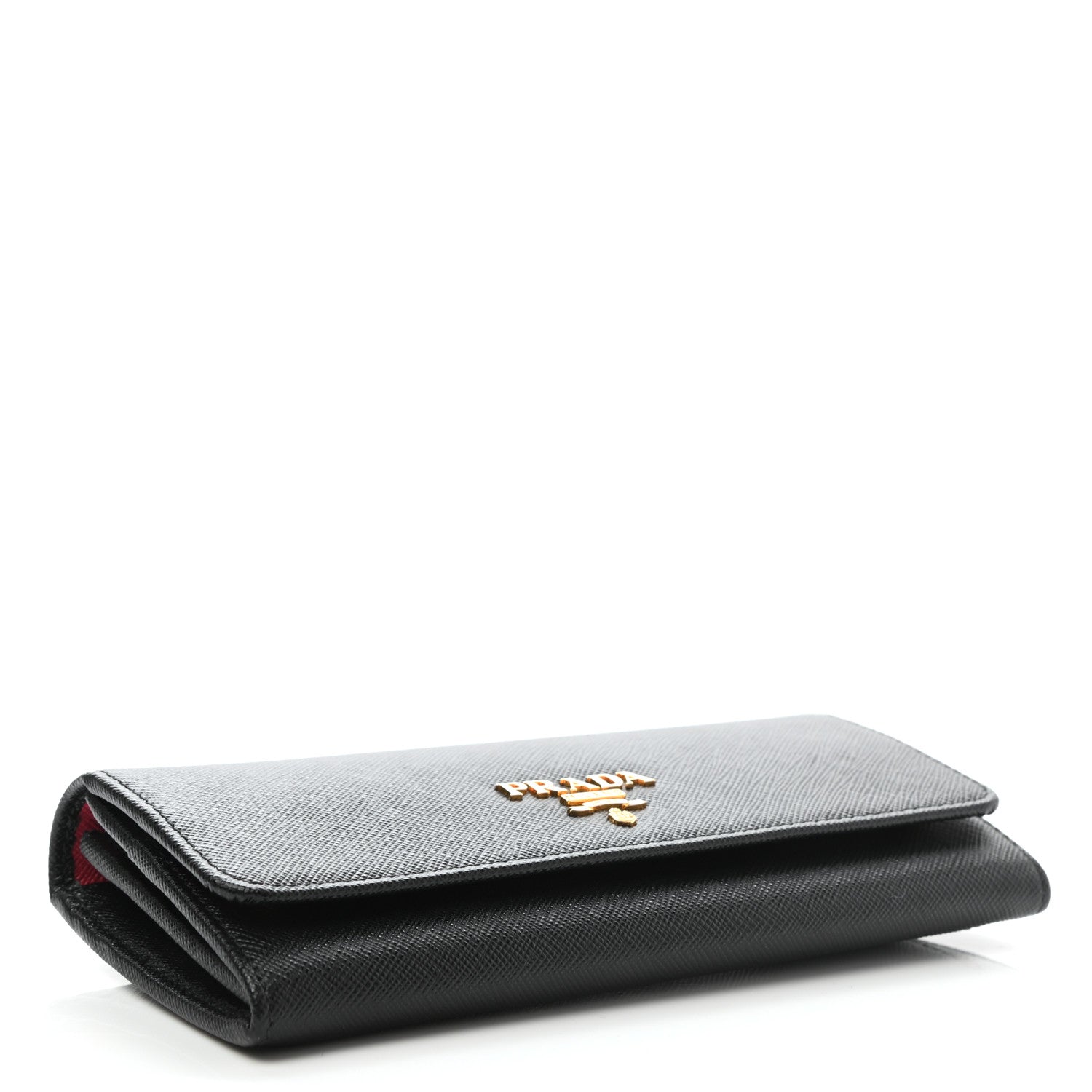 Prada Saffiano Continental Flap Wallet Black Ibisco 5 of 9