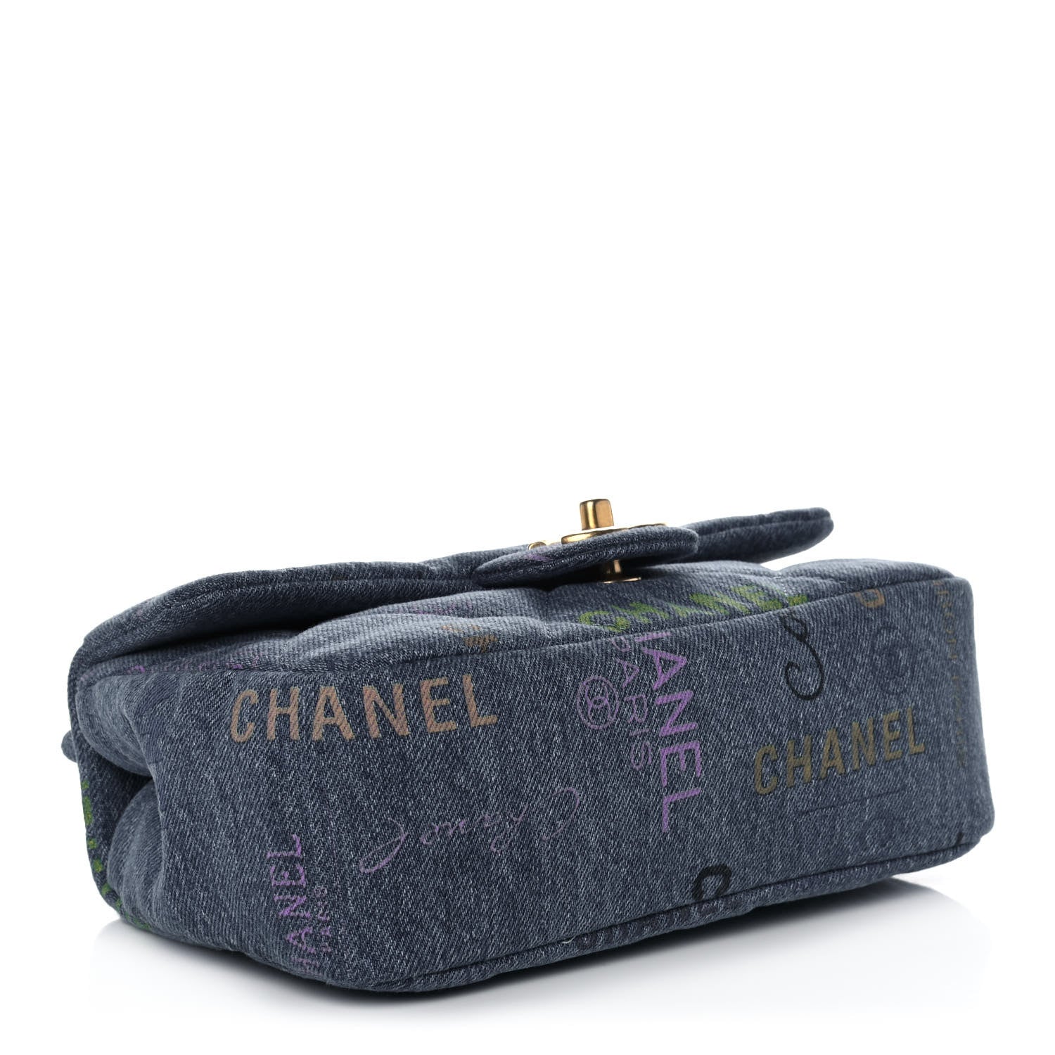 Chanel Denim Quilted Mini Denim Mood Rectangular Flap Blue Multicolor 4 of 12