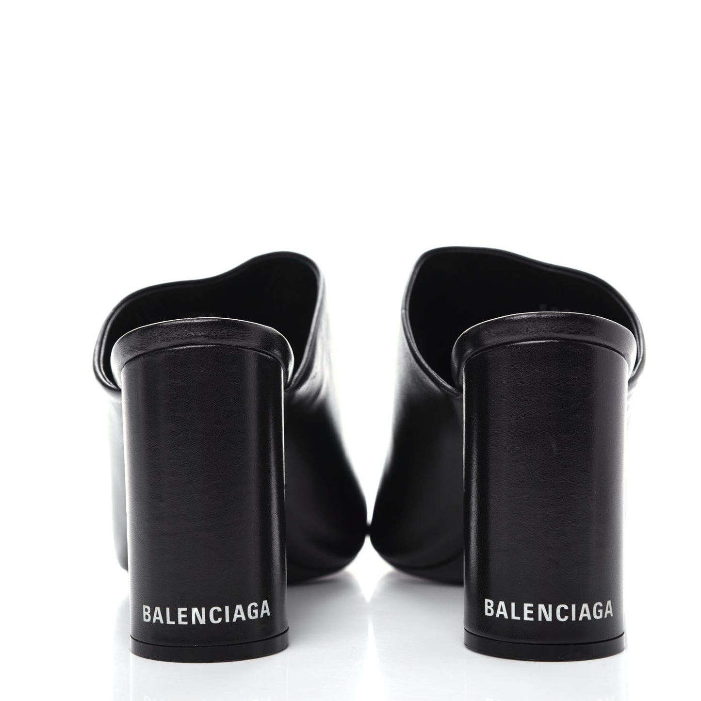 Shiny Sheepskin Oval 90mm Sandals 38.5 Black