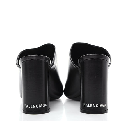 Balenciaga Shiny Sheepskin Oval 90mm Sandals 38.5 Black 7 of 11