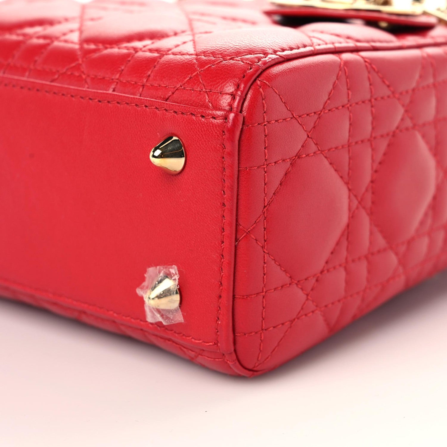 Christian Dior Lambskin Cannage Small Lucky Badges Lady Dior Red 9 of 9