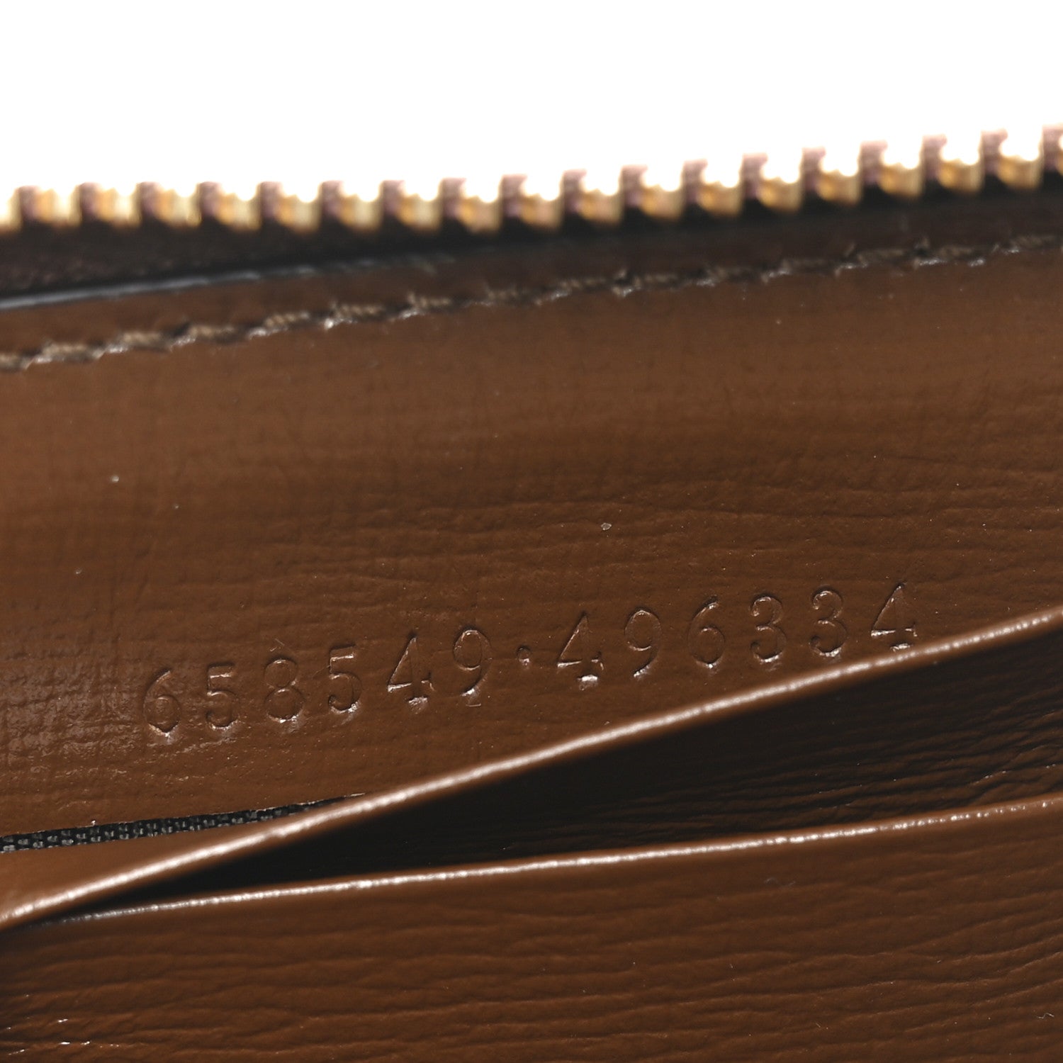 Gucci GG Supreme Monogram Azalea Calfskin Horsebit 1955 Zip Around ID Card Case Wallet Beige Ebony Brown Sugar 7 of 7