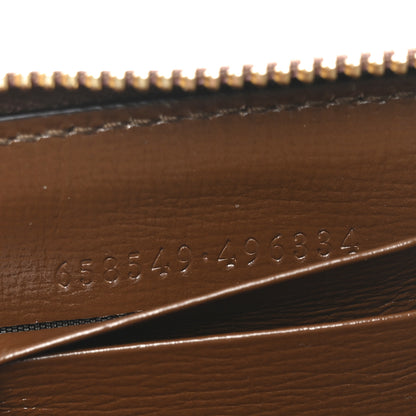 Gucci GG Supreme Monogram Azalea Calfskin Horsebit 1955 Zip Around ID Card Case Wallet Beige Ebony Brown Sugar 7 of 7