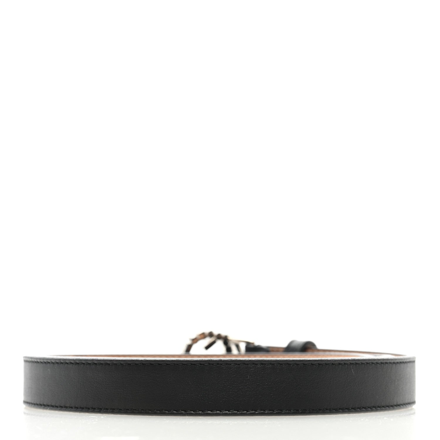 Gucci Calfskin Crystal Interlocking G Belt 95 38 Black 3 of 8