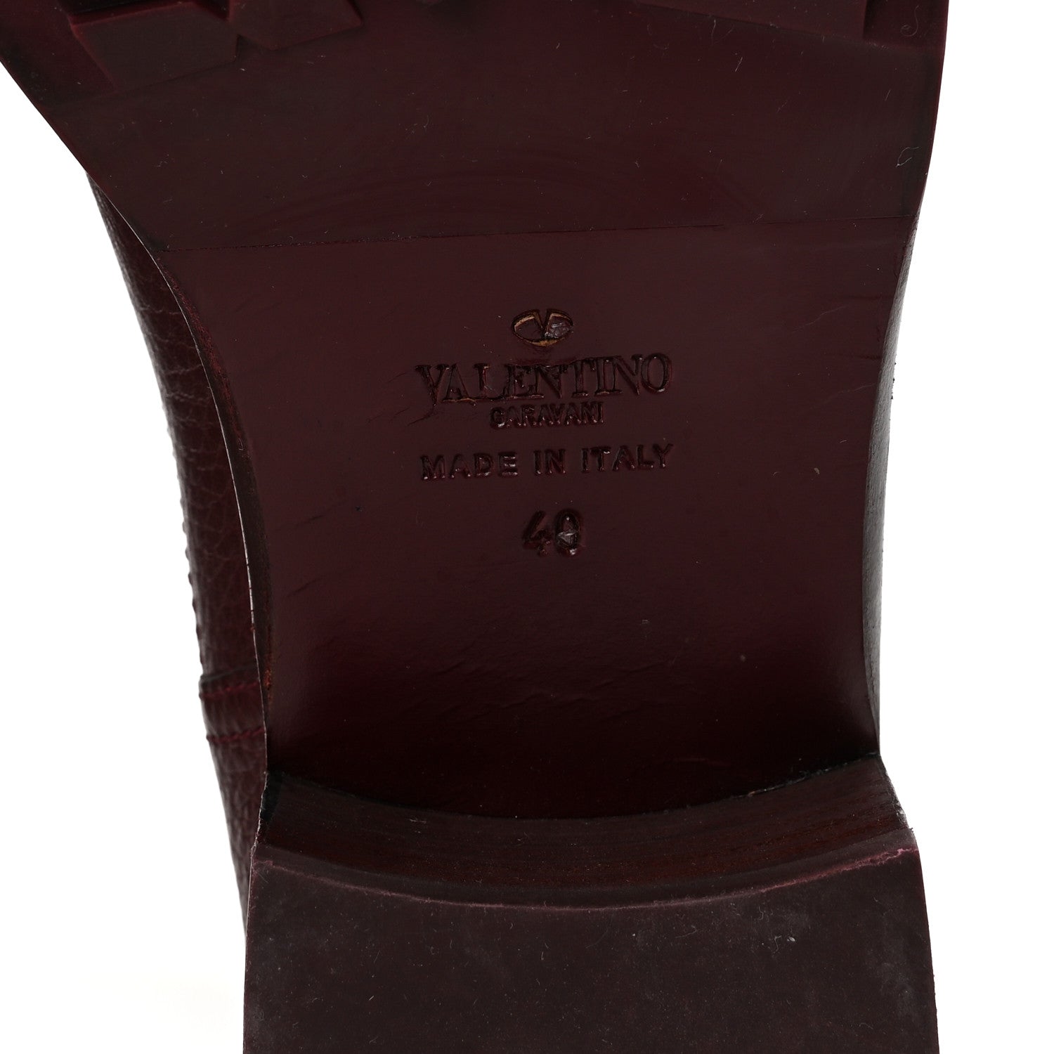 Valentino Garavani Pebbled Calfskin Rockstud Biker Boots 40 Rubin 7 of 9