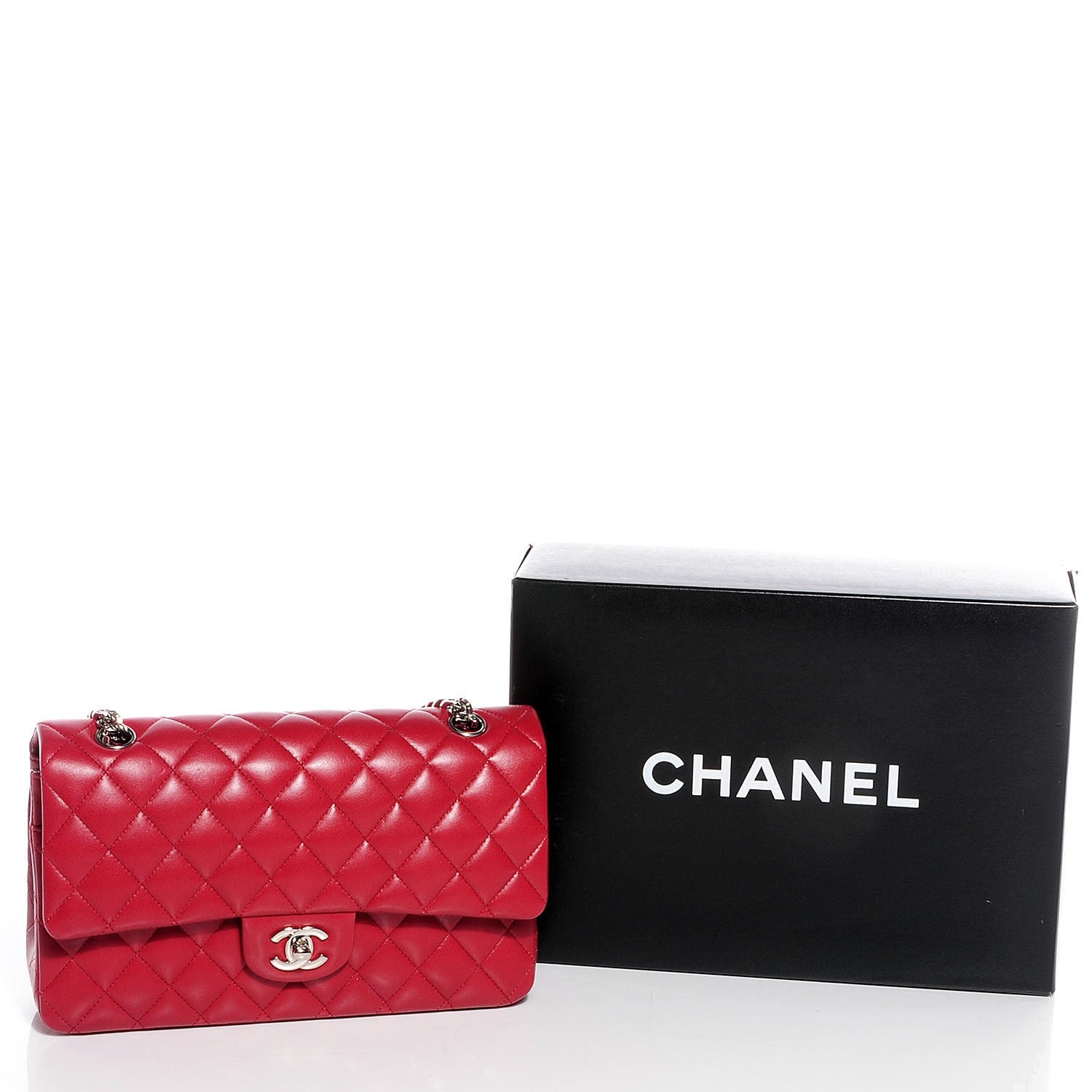Chanel Lambskin Quilted Medium Double Flap Bijoux Chain Red 5 of 9