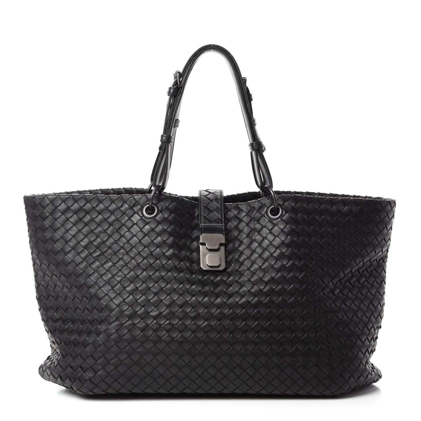 Nappa Intrecciato Large Capri Tote Black
