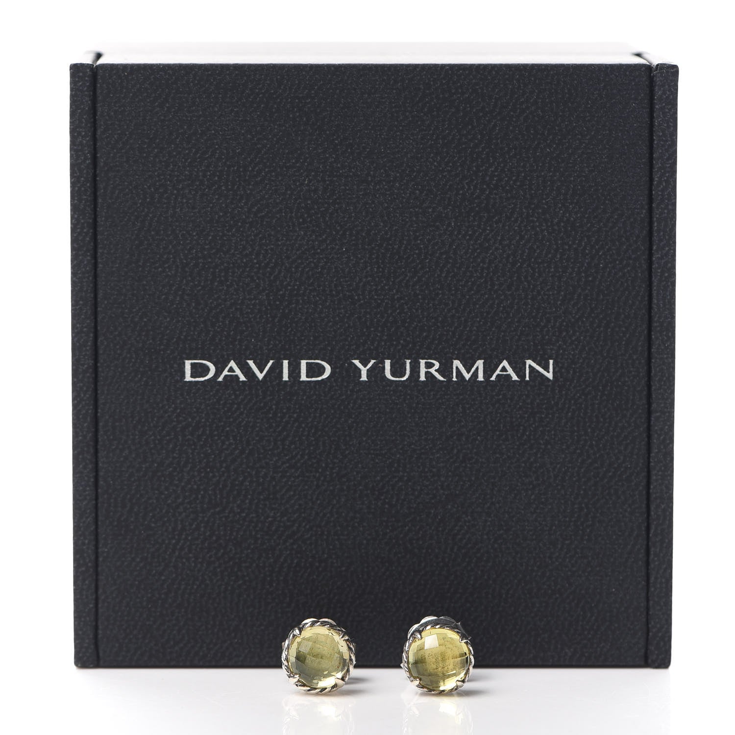 David Yurman Sterling Silver Lemon Citrine 8mm Chatelaine Earrings 5 of 5