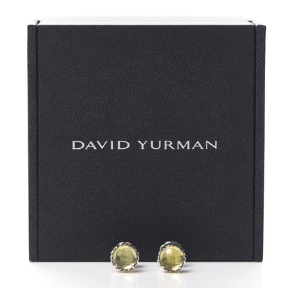 David Yurman Sterling Silver Lemon Citrine 8mm Chatelaine Earrings 5 of 5