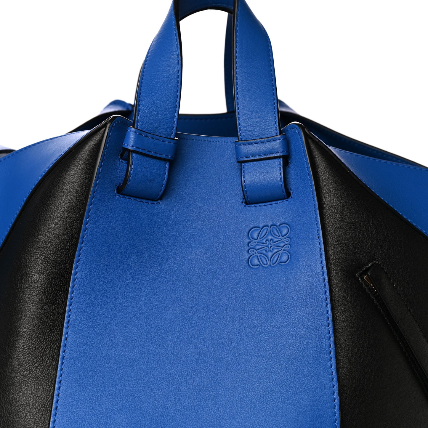 Calfskin Medium Hammock Shoulder Bag Electric Blue Black
