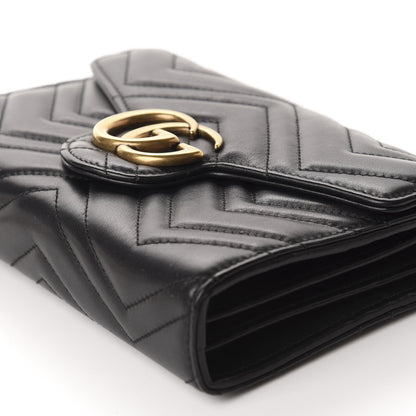 Gucci Calfskin Matelasse GG Marmont Chain Wallet Black 7 of 10