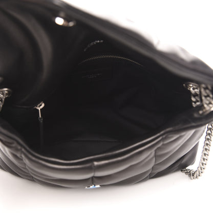 Saint Laurent Lambskin Quilted Small Loulou Puffer Monogram Chain Satchel Black 5 of 12