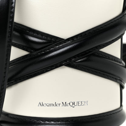 Alexander McQueen Calfskin Mini Curve Bucket Bag Black White 8 of 10